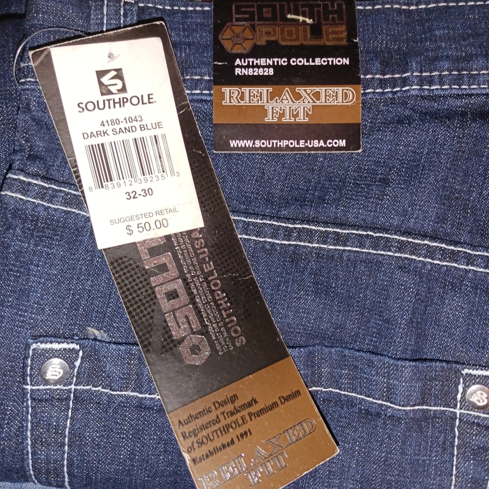 South Pole Dark Sand Blue Men's Jeans size 32x30 New with Tag